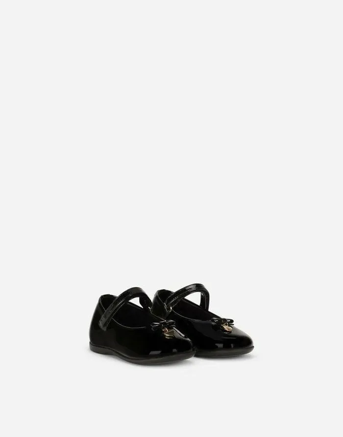 Dolce and Gabbana Shoes For First Steps 1926 Children Patent Leather Mary Jane Ballet Flats Black Dolce and Gabbana Shoes For First Steps 1926 Children Patent Leather Mary Jane Ballet Flats Black