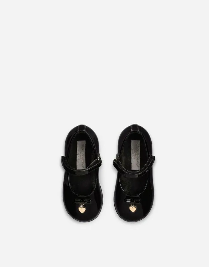 Dolce and Gabbana Shoes For First Steps 1926 Children Patent Leather Mary Jane Ballet Flats Black Dolce and Gabbana Shoes For First Steps 1926 Children Patent Leather Mary Jane Ballet Flats Black