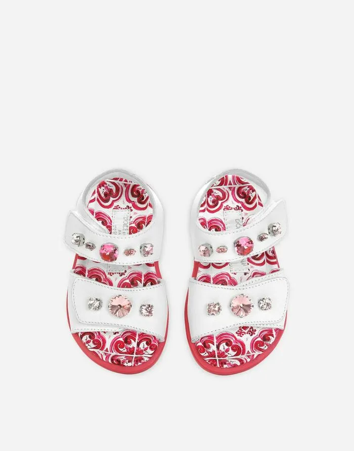 Dolce and Gabbana Shoes For First Steps 1926 Children Patent Leather Sandals With Embellishment Multicolor Dolce and Gabbana Shoes For First Steps 1926 Children Patent Leather Sandals With Embellishment Multicolor