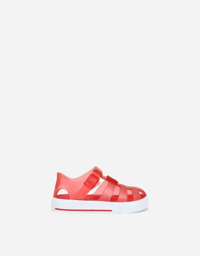 Dolce and Gabbana Shoes For First Steps 1926 Children Rubber Sandals With DG Logo Red