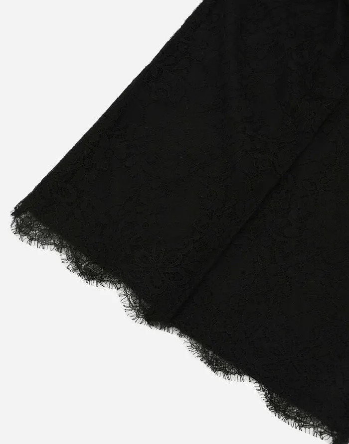 Dolce and Gabbana Skirts Women Chantilly Lace Midi Skirt Black Dolce and Gabbana Skirts Women Chantilly Lace Midi Skirt Black