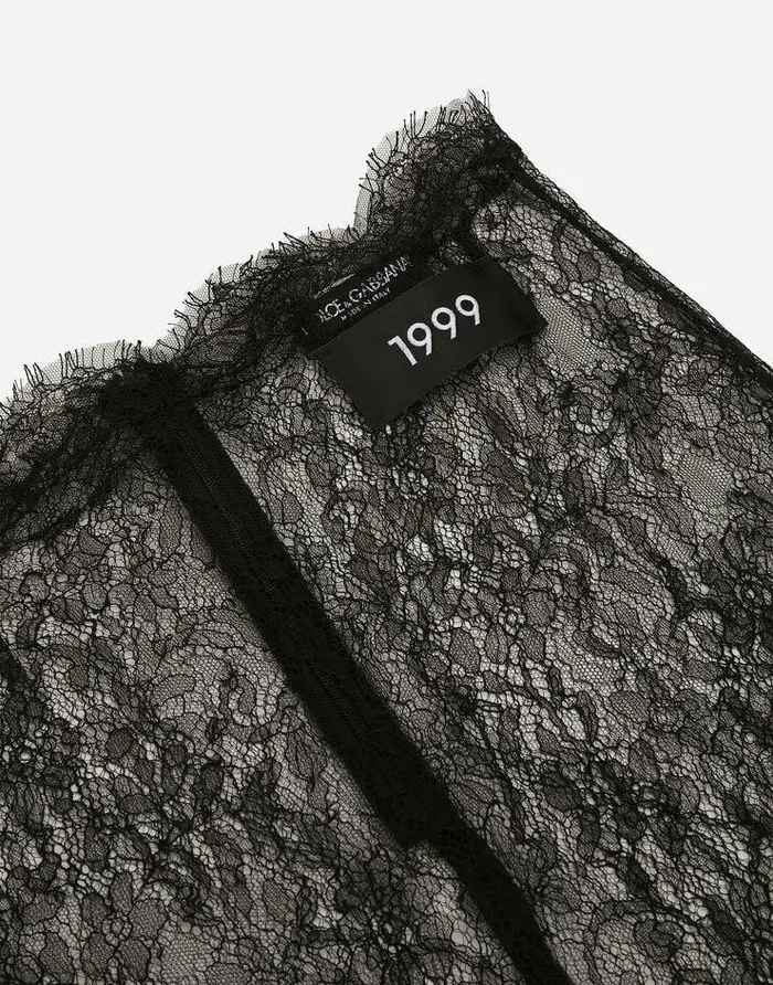 Dolce and Gabbana Skirts Women Chantilly Lace Midi Skirt Black Dolce and Gabbana Skirts Women Chantilly Lace Midi Skirt Black