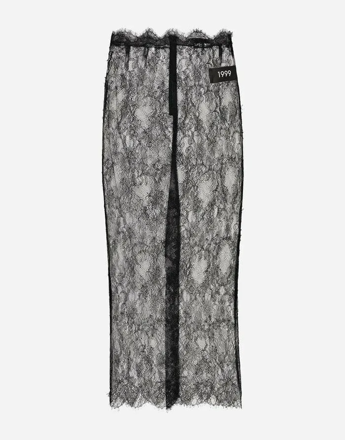 Dolce and Gabbana Skirts Women Chantilly Lace Midi Skirt Black Dolce and Gabbana Skirts Women Chantilly Lace Midi Skirt Black