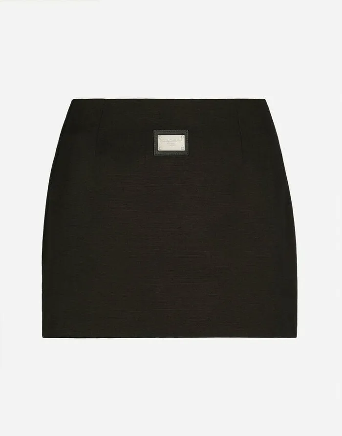 Dolce and Gabbana Skirts Women Short Ottoman Skirt With DolceandGabbana Tag Black