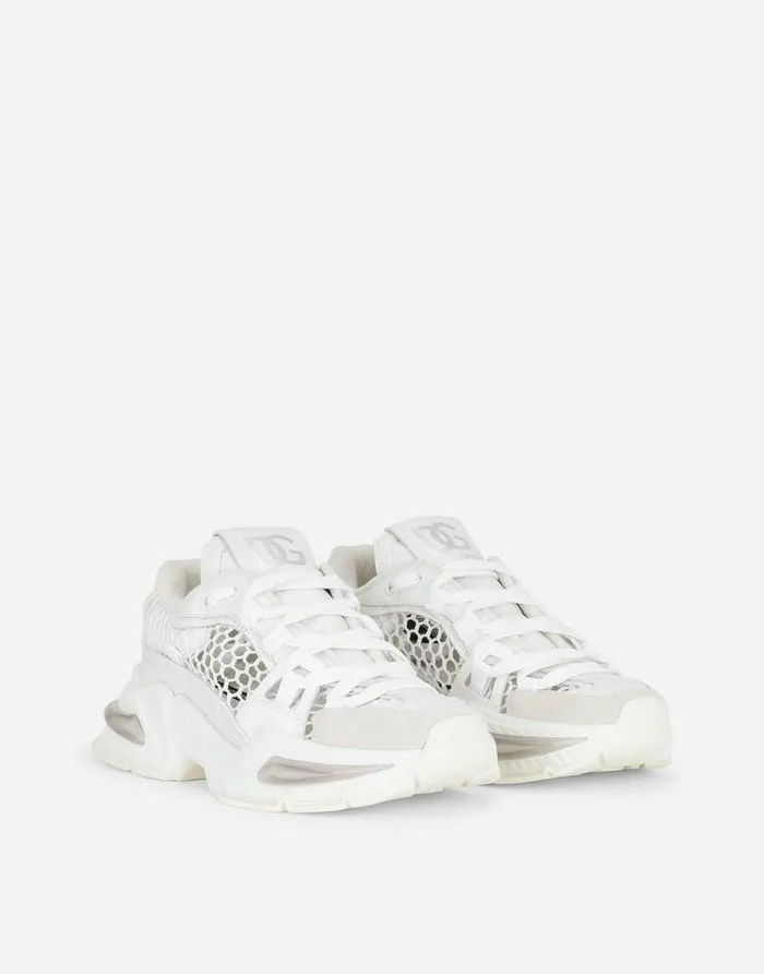 Dolce and Gabbana Sneakers Women Mixedmaterial Airmaster Sneakers White Dolce and Gabbana Sneakers Women Mixedmaterial Airmaster Sneakers White