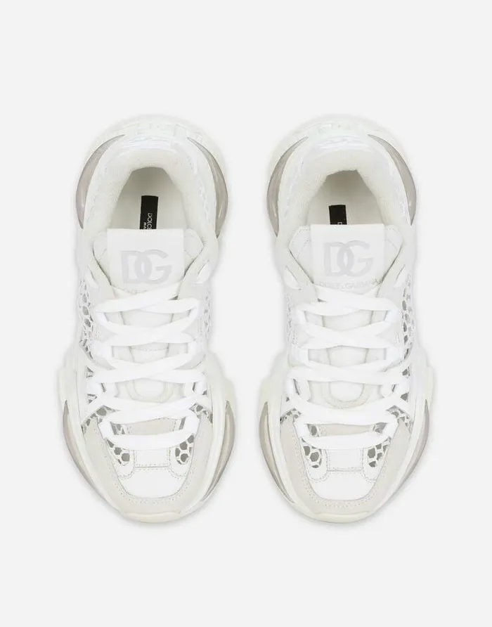 Dolce and Gabbana Sneakers Women Mixedmaterial Airmaster Sneakers White Dolce and Gabbana Sneakers Women Mixedmaterial Airmaster Sneakers White
