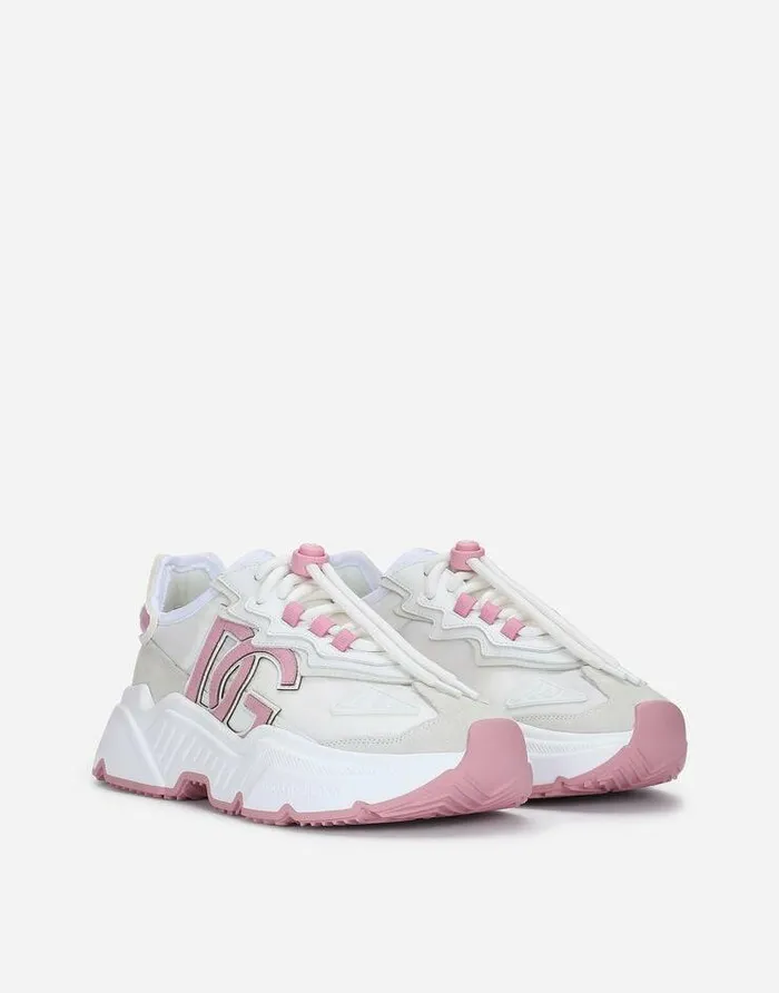 Dolce and Gabbana Sneakers Women Mixedmaterial Daymaster Sneakers With DG Logo Patch Multicolor