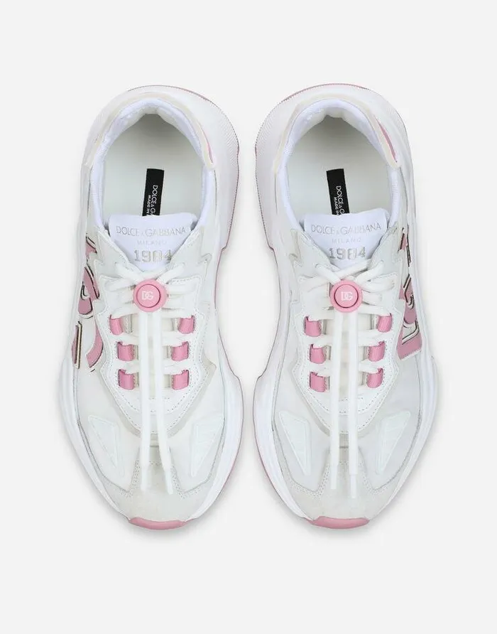 Dolce and Gabbana Sneakers Women Mixedmaterial Daymaster Sneakers With DG Logo Patch Multicolor