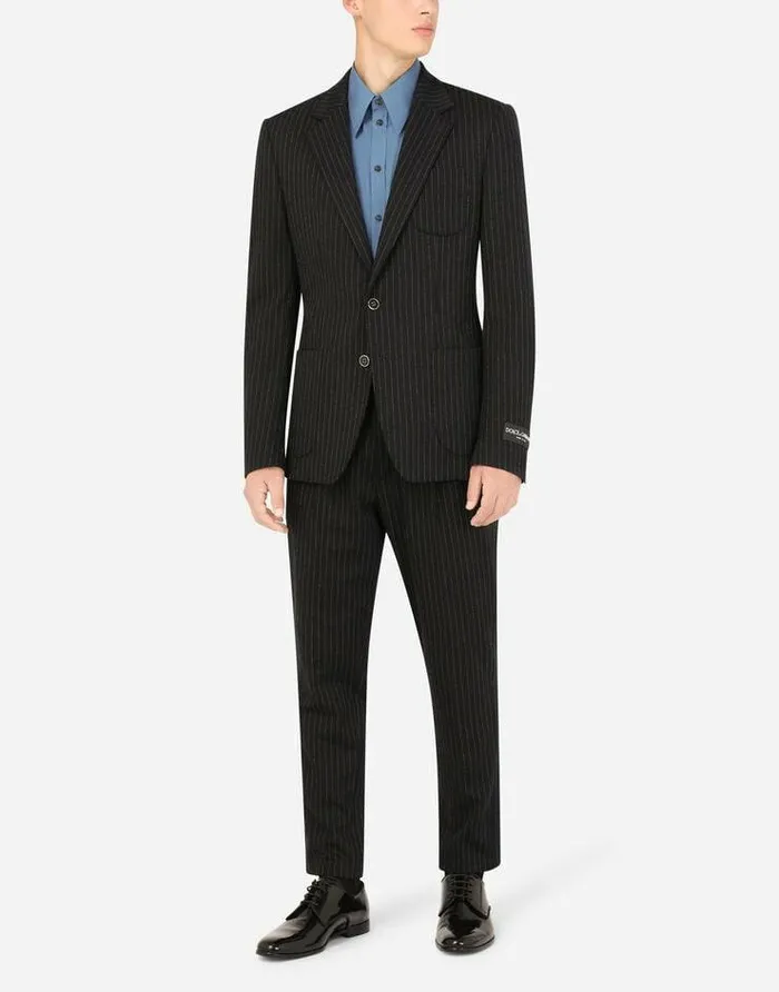 Dolce and Gabbana Suits And Blazers Men Pinstripe Stretch Jersey Jacket Multicolor Dolce and Gabbana Suits And Blazers Men Pinstripe Stretch Jersey Jacket Multicolor