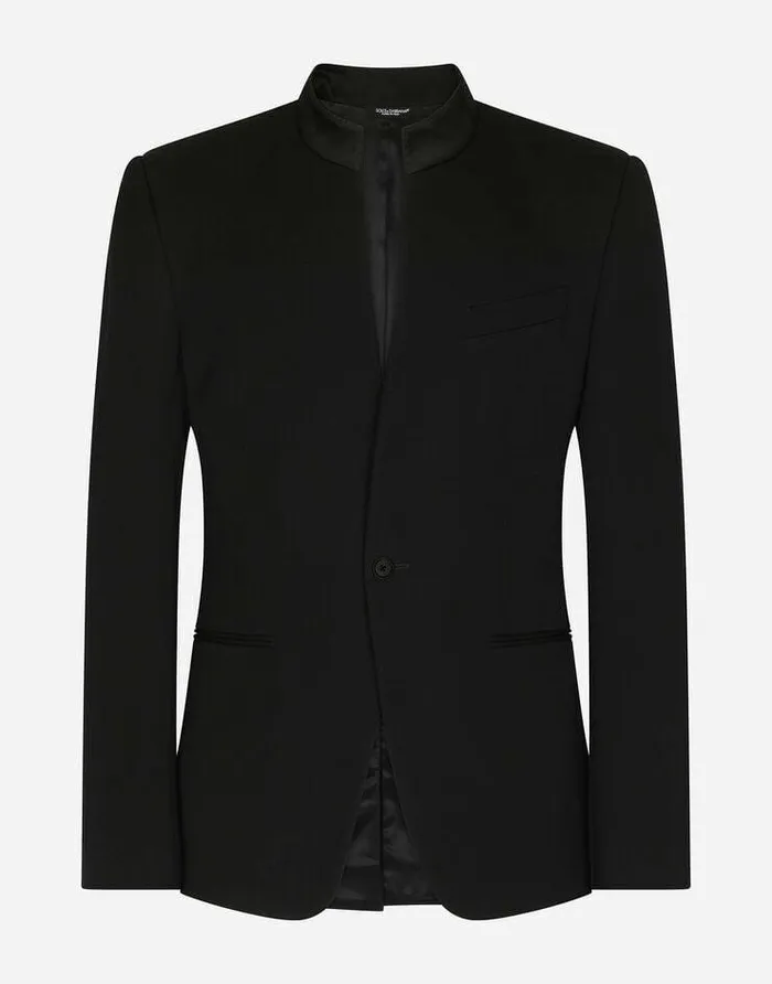 Dolce and Gabbana Suits And Blazers Men Woolen Siciliafit Jacket Black