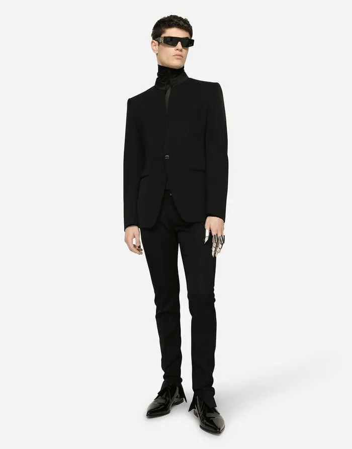 Dolce and Gabbana Suits And Blazers Men Woolen Siciliafit Jacket Black Dolce and Gabbana Suits And Blazers Men Woolen Siciliafit Jacket Black