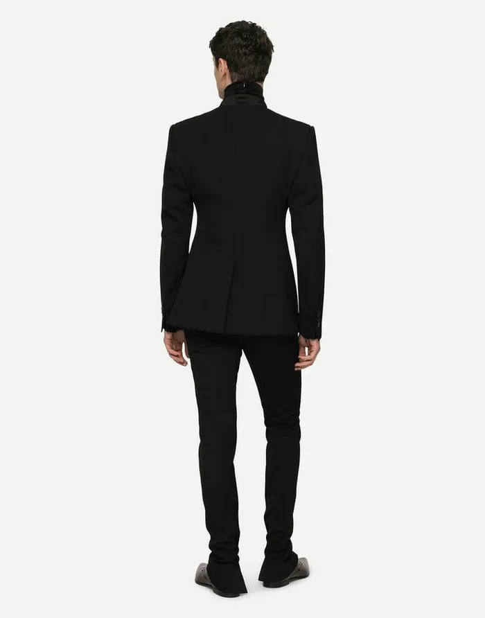 Dolce and Gabbana Suits And Blazers Men Woolen Siciliafit Jacket Black Dolce and Gabbana Suits And Blazers Men Woolen Siciliafit Jacket Black