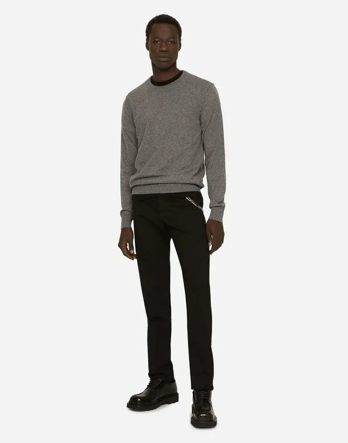 Dolce and Gabbana Sweaters And Cardigans Men Cashmere Roundneck Sweater Grey