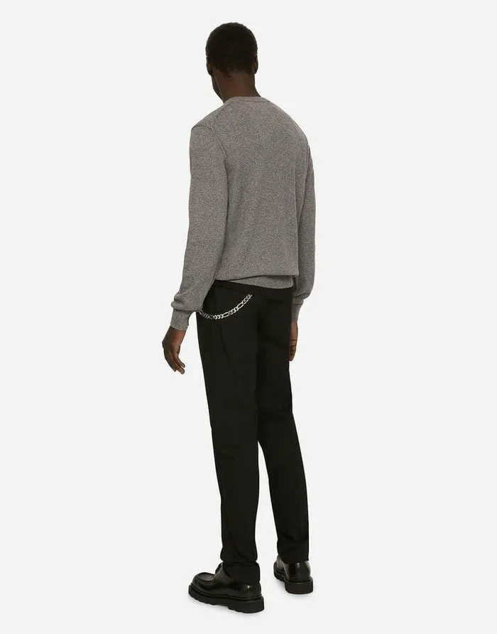 Dolce and Gabbana Sweaters And Cardigans Men Cashmere Roundneck Sweater Grey