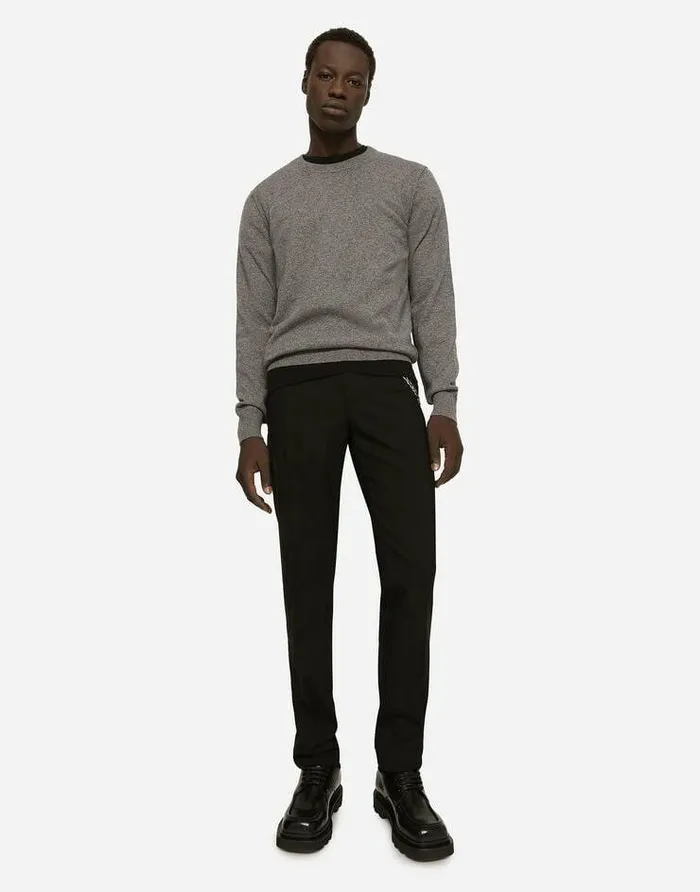 Dolce and Gabbana Sweaters And Cardigans Men Cashmere Roundneck Sweater Grey