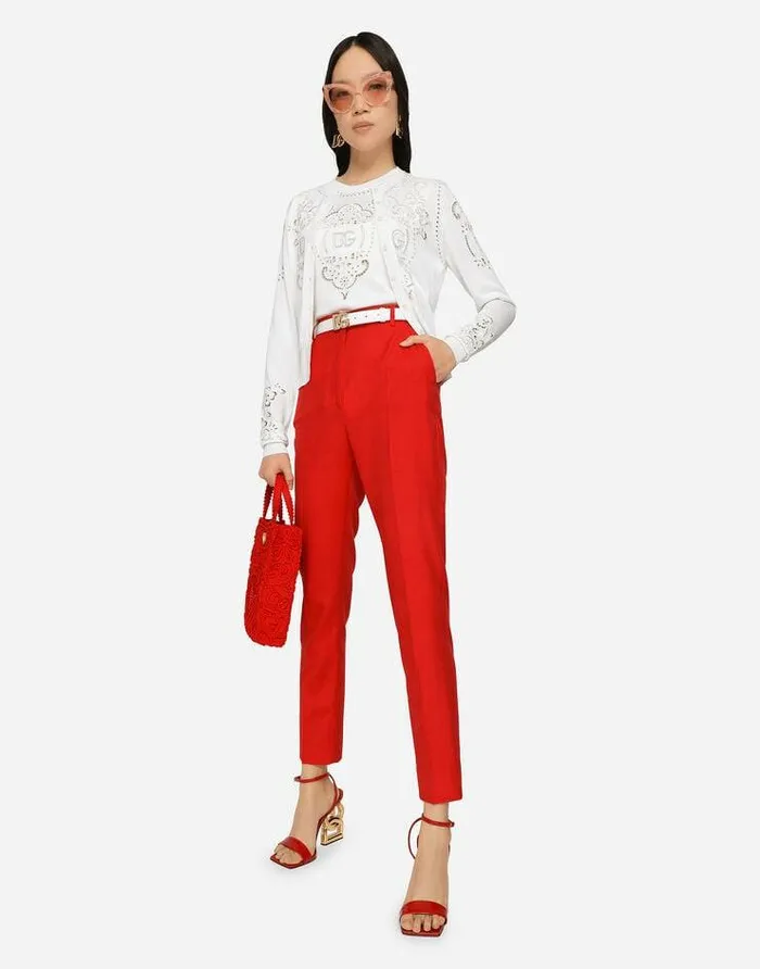 Dolce and Gabbana Sweaters And Cardigans Women Silk Cardigan With DG Openwork Embroidery White Dolce and Gabbana Sweaters And Cardigans Women Silk Cardigan With DG Openwork Embroidery White