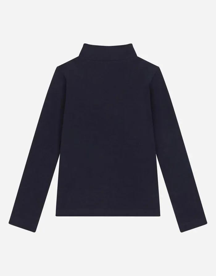 Dolce and Gabbana Sweaters Children Interlock Tshirt With DG Embroidery Blue Dolce and Gabbana Sweaters Children Interlock Tshirt With DG Embroidery Blue