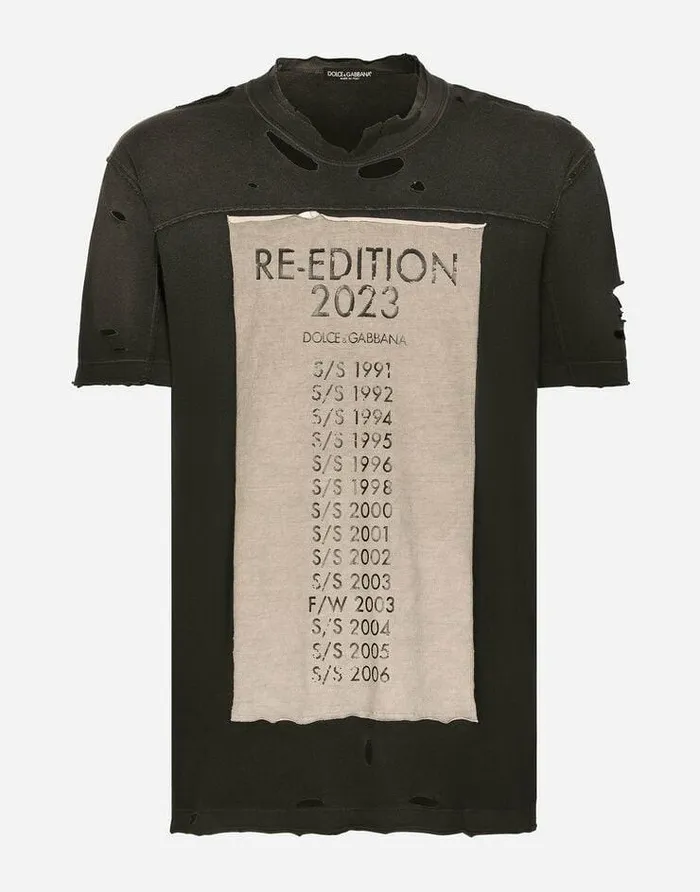 Dolce and Gabbana TShirts And Polos Men Cotton Roundneck Tshirt With ReEdition Patch Multicolor Dolce and Gabbana TShirts And Polos Men Cotton Roundneck Tshirt With ReEdition Patch Multicolor