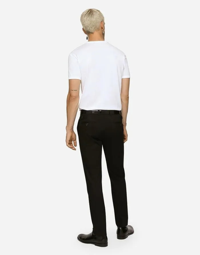 Dolce and Gabbana TShirts And Polos Men Cotton Tshirt With Embroidery White