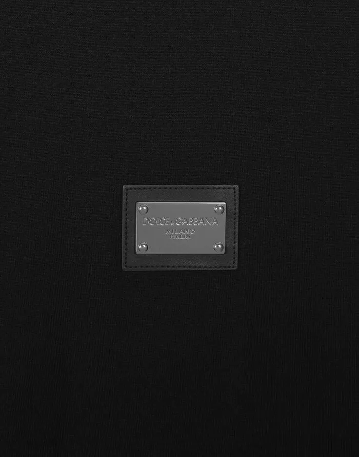 Dolce and Gabbana TShirts And Polos Men Longsleeved Tshirt With Logo Tag Black Dolce and Gabbana TShirts And Polos Men Longsleeved Tshirt With Logo Tag Black