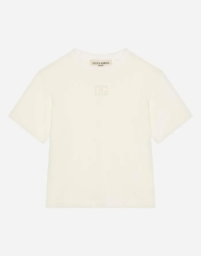 Dolce and Gabbana TShirts And Sweatshirts Children Organic Cotton Jersey Tshirt White