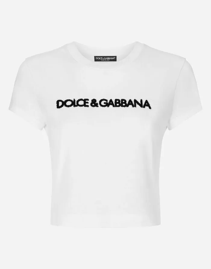 Dolce and Gabbana TShirts And Sweatshirts Women Short Tshirt With DG Logo White