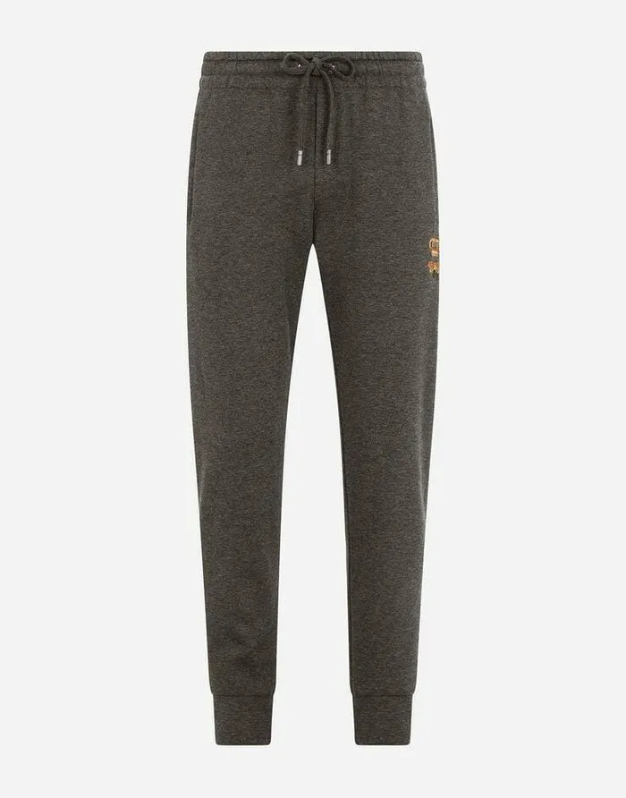 Dolce and Gabbana Trousers And Shorts Men Jersey Jogging Pants With Embroidery Grey