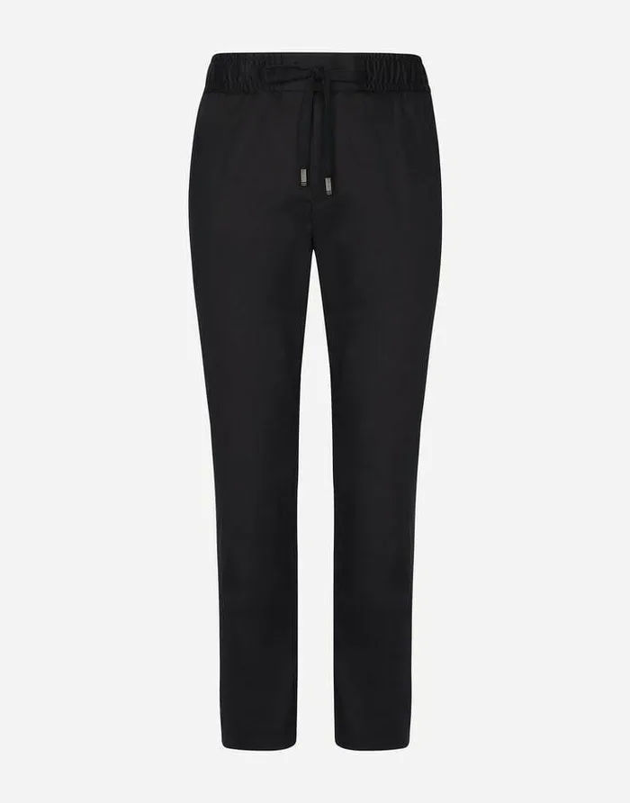 Dolce and Gabbana Trousers And Shorts Men Stretch Cotton Jogging Pants With Tag Blue