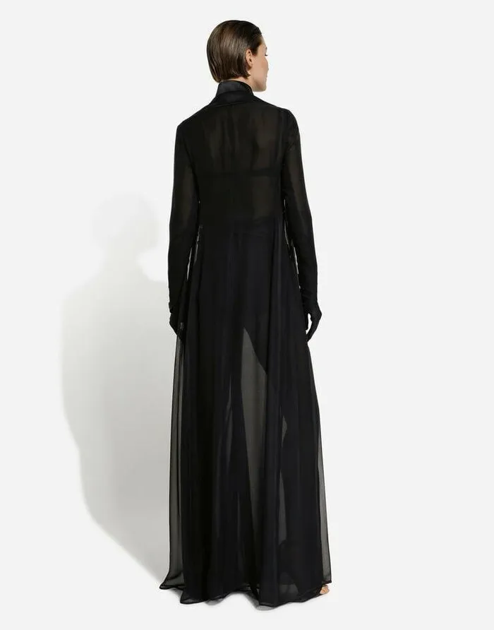 Dolce and Gabbana Trousers And Shorts Women Silk Chiffon Wideleg Pants Black Dolce and Gabbana Trousers And Shorts Women Silk Chiffon Wideleg Pants Black