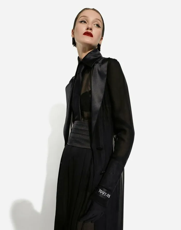 Dolce and Gabbana Trousers And Shorts Women Silk Chiffon Wideleg Pants Black Dolce and Gabbana Trousers And Shorts Women Silk Chiffon Wideleg Pants Black
