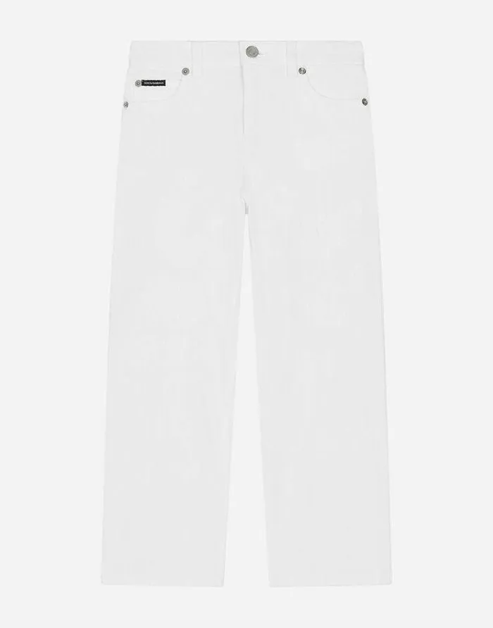 Dolce and Gabbana Trousers And Skirts Children 5pocket Ripped Denim Jeans Multicolor