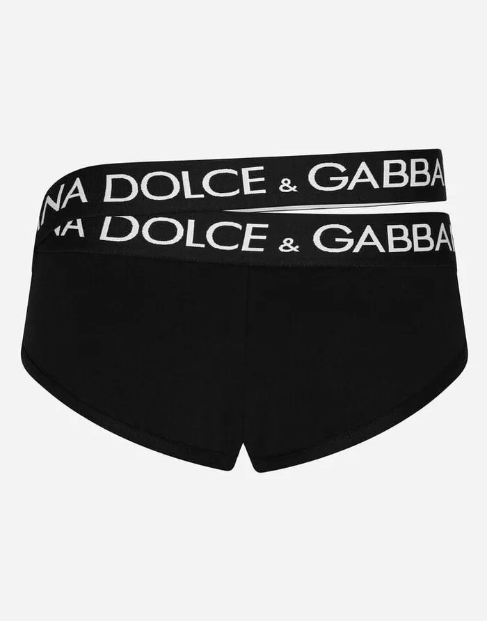 Dolce and Gabbana Underwear And Loungewear Men Twowaystretch Jersey Brando Briefs With Double Waistband Black