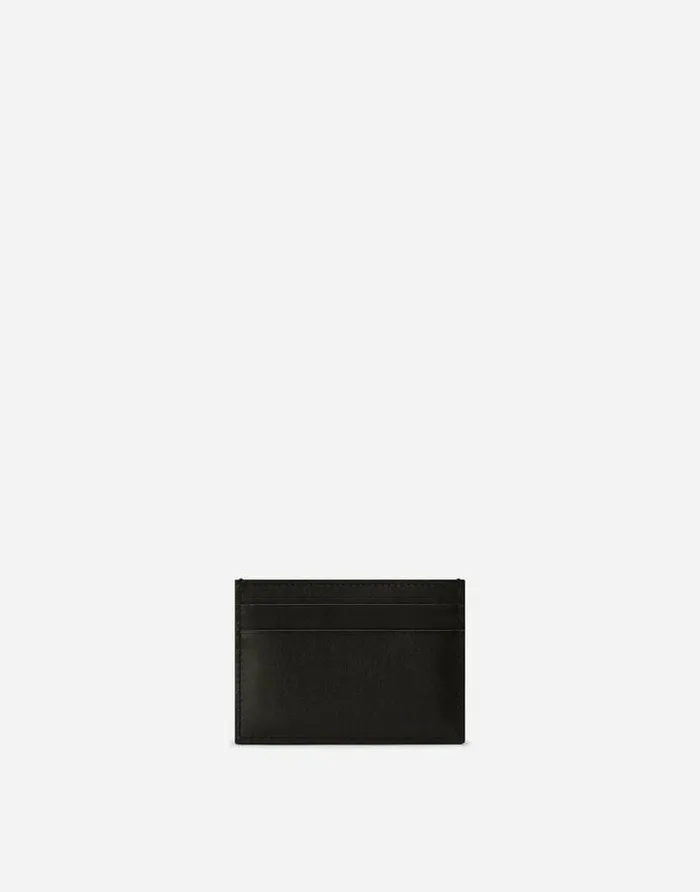 Dolce and Gabbana Wallets And Small Leather Goods Men Calfskin Card Holder With Raised Logo Black Dolce and Gabbana Wallets And Small Leather Goods Men Calfskin Card Holder With Raised Logo Black