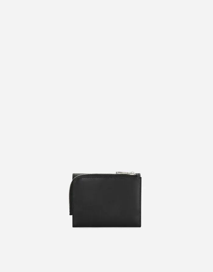 Dolce and Gabbana Wallets And Small Leather Goods Men Calfskin French Flap Wallet With Raised Logo Black Dolce and Gabbana Wallets And Small Leather Goods Men Calfskin French Flap Wallet With Raised Logo Black