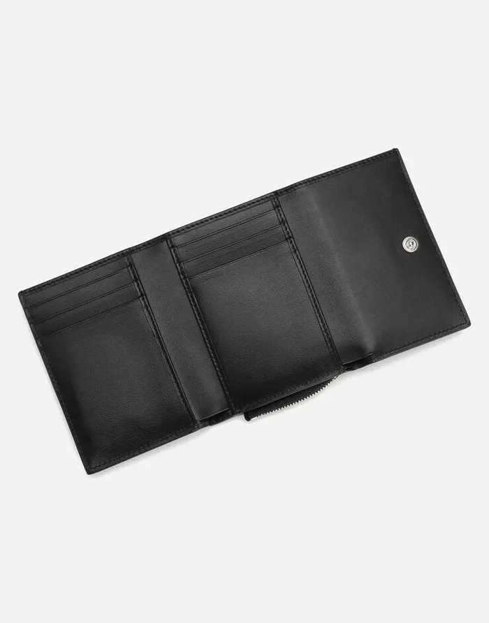 Dolce and Gabbana Wallets And Small Leather Goods Men Calfskin French Flap Wallet With Raised Logo Black Dolce and Gabbana Wallets And Small Leather Goods Men Calfskin French Flap Wallet With Raised Logo Black