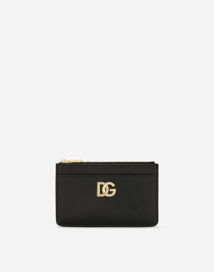 Dolce and Gabbana Wallets And Small Leather Goods Women Calfskin Card Holder With DG Logo Black Dolce and Gabbana Wallets And Small Leather Goods Women Calfskin Card Holder With DG Logo Black