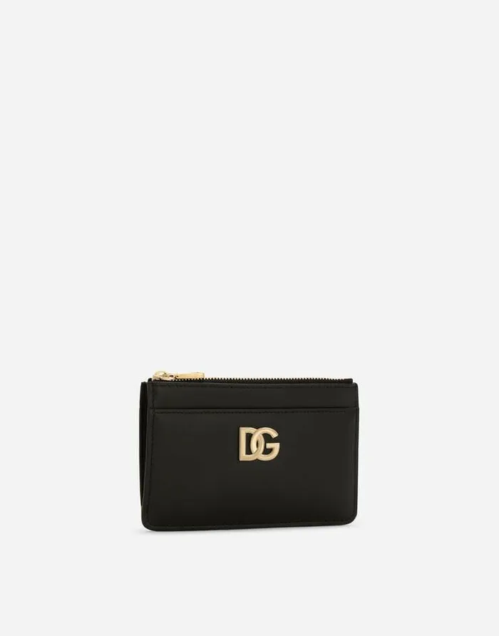 Dolce and Gabbana Wallets And Small Leather Goods Women Calfskin Card Holder With DG Logo Black Dolce and Gabbana Wallets And Small Leather Goods Women Calfskin Card Holder With DG Logo Black