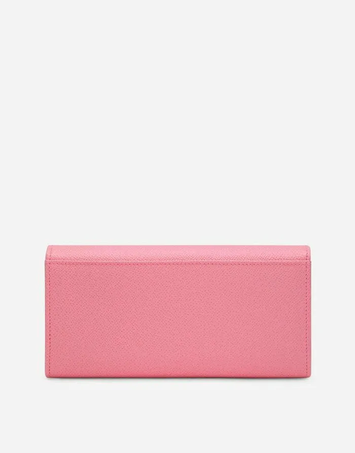 Dolce and Gabbana Wallets And Small Leather Goods Women Dauphine Calfskin Wallet With Branded Tag Pink Dolce and Gabbana Wallets And Small Leather Goods Women Dauphine Calfskin Wallet With Branded Tag Pink
