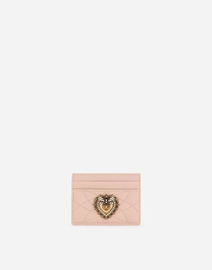 Dolce and Gabbana Wallets And Small Leather Goods Women Devotion Card Holder Pale Pink
