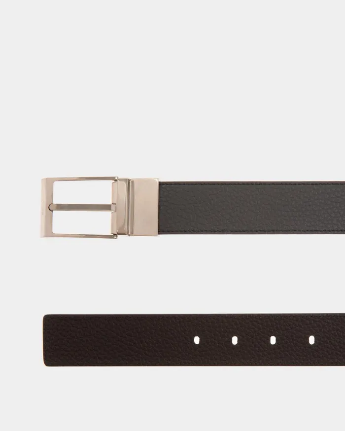 Dress Belt In Midnight And Black Leather Men Bally Belts