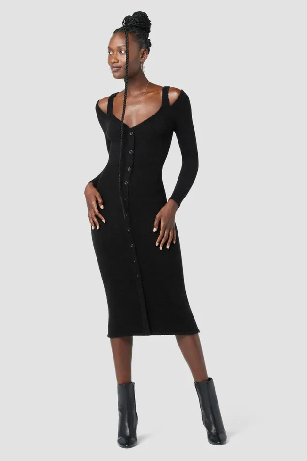 Dresses and Jumpsuits Women Hudson Jeans Melange Dress Black Dresses and Jumpsuits Women Hudson Jeans Melange Dress Black
