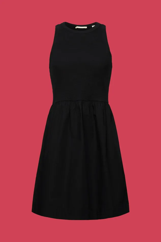 Dresses Jumpsuits Women Esprit Fabric Mix Mini Dress Black