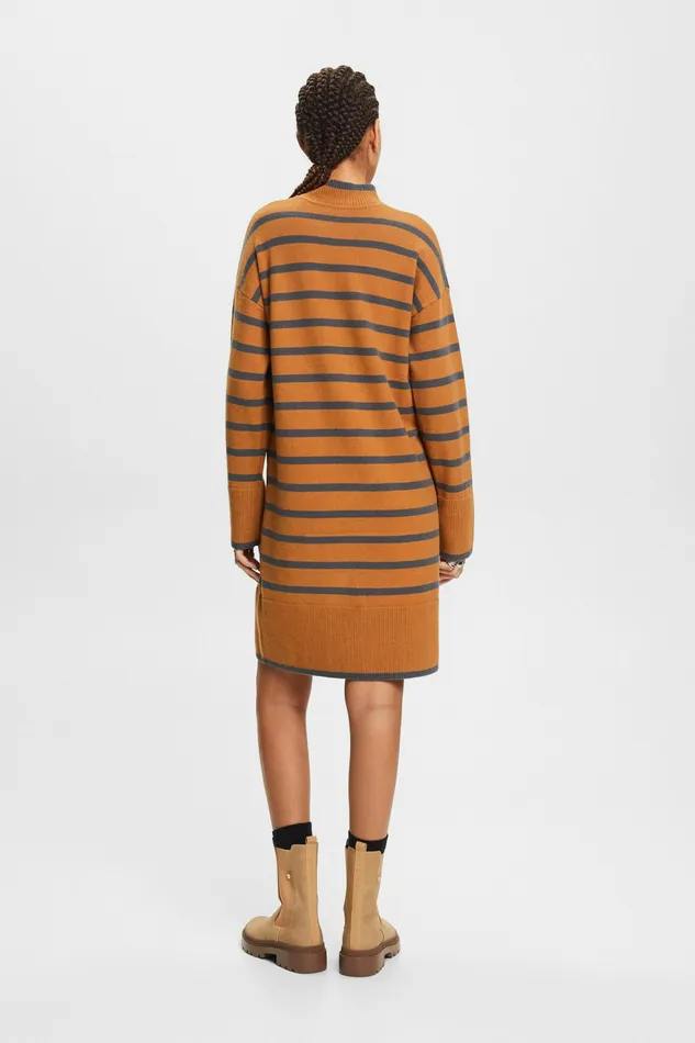Dresses Jumpsuits Women Esprit Knit Mock Neck Dress Caramel