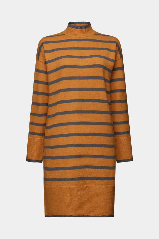 Dresses Jumpsuits Women Esprit Knit Mock Neck Dress Caramel