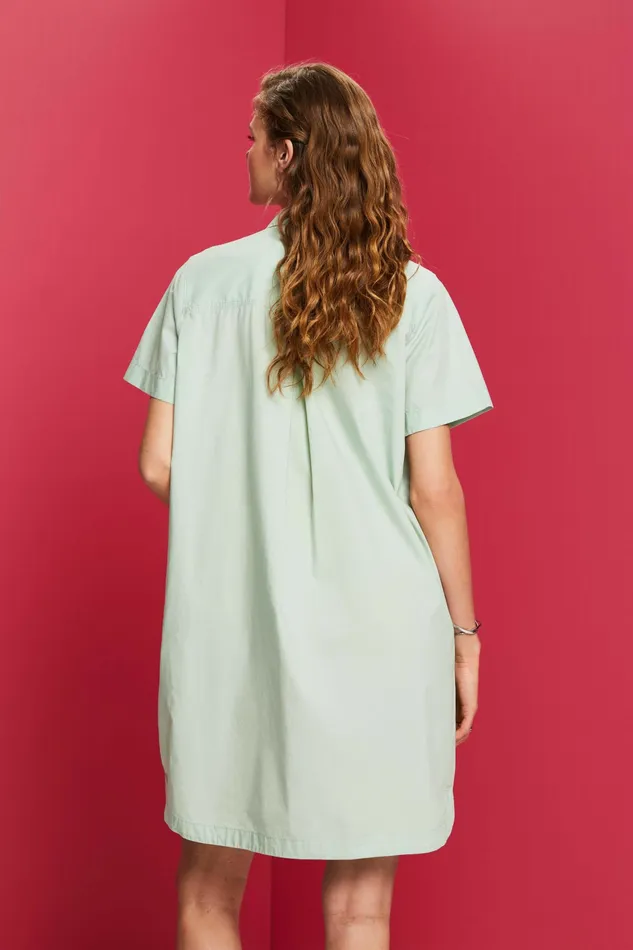 Dresses Jumpsuits Women Esprit Mini Shirt Dress 100 Cotton Citrus Green