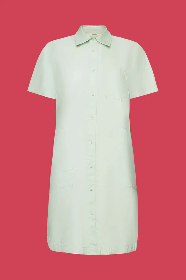 Dresses Jumpsuits Women Esprit Mini Shirt Dress 100 Cotton Citrus Green
