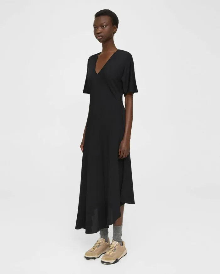 Dresses Jumpsuits Women Theory BiasCut Dress In Silk Georgette Black Dresses Jumpsuits Women Theory BiasCut Dress In Silk Georgette Black