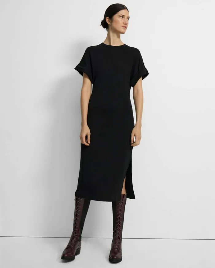 Dresses Jumpsuits Women Theory Dolman Sleeve Dress In Lyocell Jersey Black