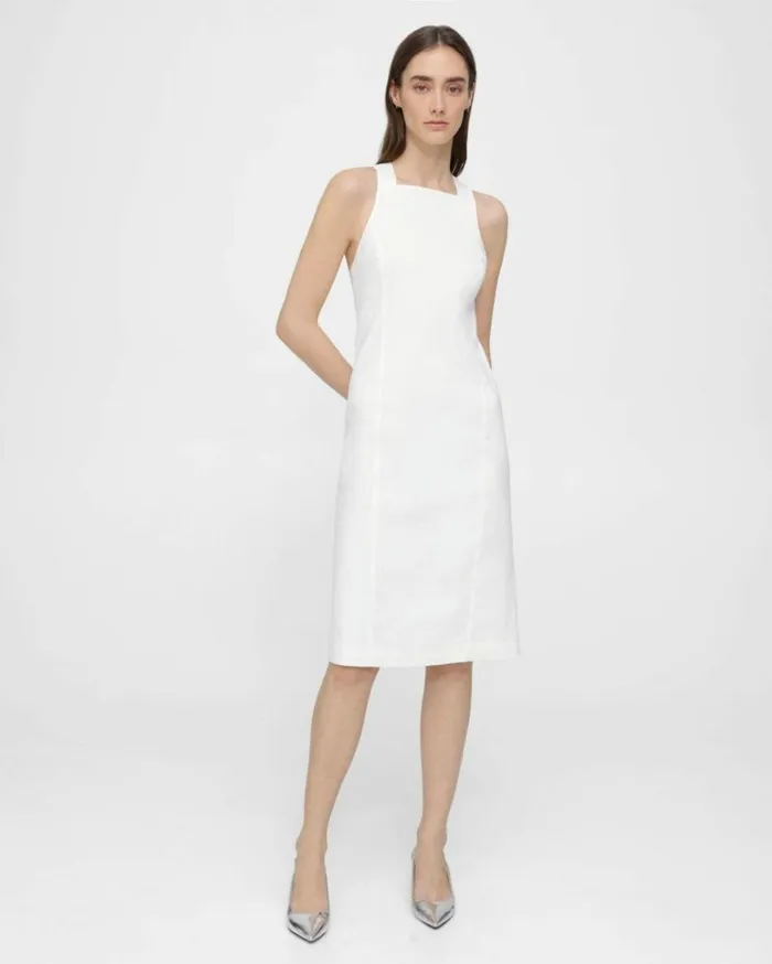 Dresses Jumpsuits Women Theory Racerback Dress In Good Linen White