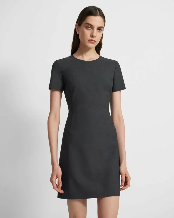Dresses Jumpsuits Women Theory Sheath Dress In Good Wool Charcoal Melange Dresses Jumpsuits Women Theory Sheath Dress In Good Wool Charcoal Melange